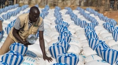 A monthly food distribution in Juba. Photo: Steve De Neef/Concern Worldwide