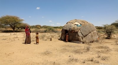 Khayro Ali shares her traditional tukul home with her husband Ishmael and their four children, Ethiopia. Photo: Jennifer Nolan/ Concern Worldwide