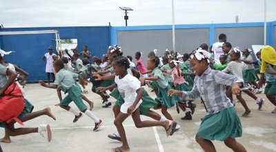 Game on child protection using the 'Playdagogy' method, Belekou, Haiti. June 2019. Photo: Katia Antoine / Concern Worldwide.