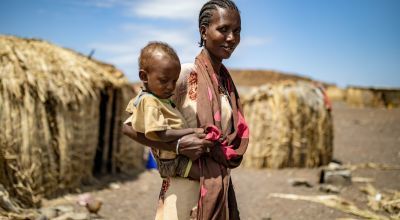 Concern is working in Marsabit, Kenya to provide families like Marin Lemotou and her one-year-old baby Peter with nutritious food. Photo: Ed Ram/Concern Worldwide