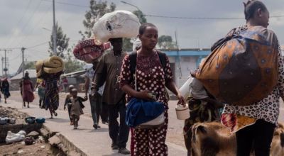 Thousands of people gathered their belongings and fled the city of Goma. Photo: Esdras Tsongo