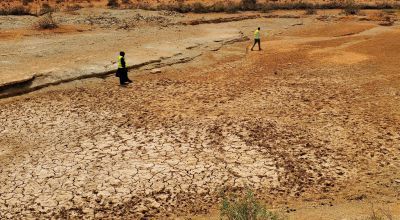Dry rainwater catchment in Lo'leys, Somalia
