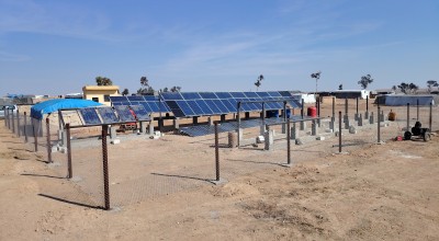 Solar-panels for water network in IDP Camp Northern Syria. Photo: Concern Worldwide.