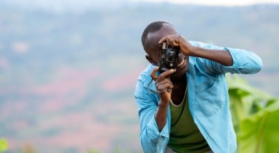 Celestin taking a photo 