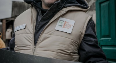 JERU staff interviewing families in Kharkiv Oblast’. Photo: Simona Supino/Concern Worldwide.