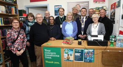 Group of volunteers in a charity bookshop