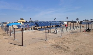 Solar-panels for water network in IDP Camp Northern Syria. Photo: Concern Worldwide.