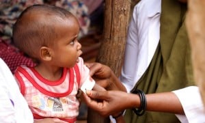 Sabrir, 10 months old, has her upper arm measured in Suftu, Ethiopia. Photo: Adan Mohamed Afar/Concern Worldwide.