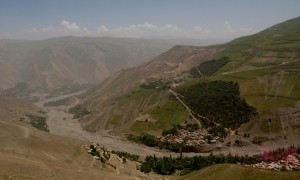Community members have started to construct watersheds and canals as part of the FARAGIR programme. The watershed irrigates the surrounding dry areas through a newly created water supply and protects villages against potential floods. Photo: Marissa Droste/Concern Worldwide.