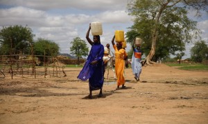 Women collecting water at new water point near Dog Dore, Sila Province, Chad. Photo: Concern Worldwide.