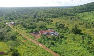 Aerial views of Bauya Health Centre in a very rural part in Sierra Leone. Photo: Gavin Douglas/Concern Worldwide.