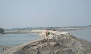 Embankment erosion is one of the main problems throughout the coastal regions of Bangladesh. Photo: Hee Young Park.