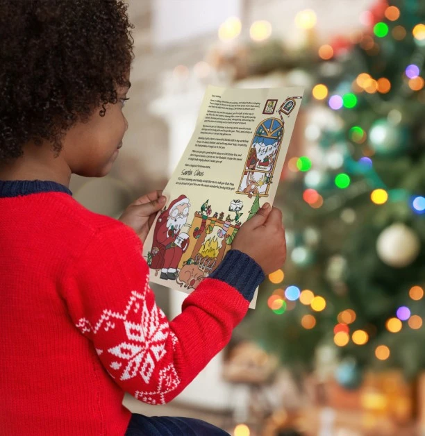 Child with Santa Letter 2025