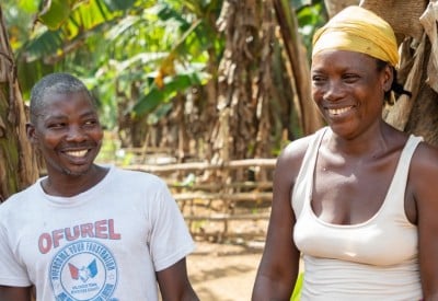 Rebecca Dolley with her husband Jeremiah in Nakai Town. Photo: Gavin Douglas/ Concern Worldwide